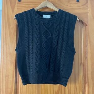 Wilfred black cable knit vest!